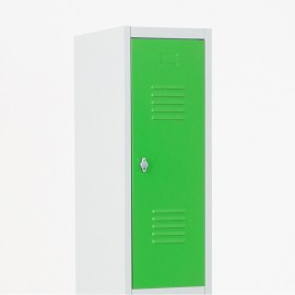 Zoom en la parte superior de la taquilla 2 puertas 1 cuerpo verde