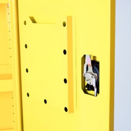 Zoom en el interior de la puerta del armario de seguridad 2 puertas