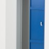 taquilla metálica azul 1 puerta abierta - vista desde el interior