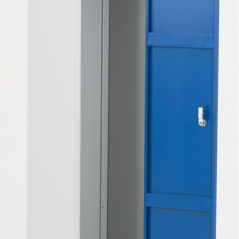 taquilla metálica azul 1 puerta abierta - vista desde el interior