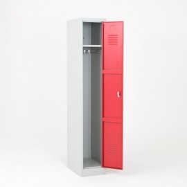 taquilla metálica roja 1 puerta abierta