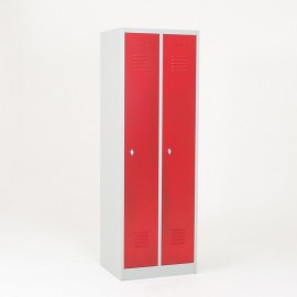 taquilla metálica roja 1 puerta 2 cuerpos cerrada