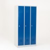 Vista de 3/4 de la taquilla metálica 1 puerta 3 cuerpos azul