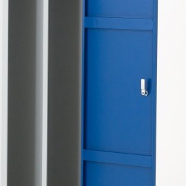 Taquilla 1 puerta 1 cuerpo azul con separación ropa limpia/sucia - vista desde el interior