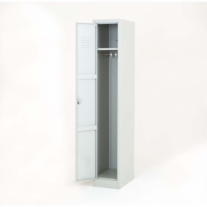 taquilla metálica gris 1 puerta abierta