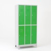Taquilla 2 puertas 3 cuerpos verde - puertas cerradas con patas