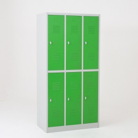Taquilla 2 puertas 3 cuerpos verde - puertas cerradas