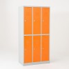 Taquilla 2 puertas 3 cuerpos naranja - puertas cerradas