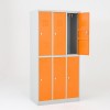 Taquilla 2 puertas 3 cuerpos naranja - una puerta abierta