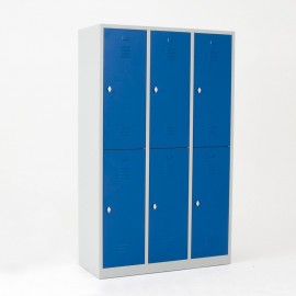 Taquilla 2 puertas 3 cuerpos con separación para ropa limpia y ropa sucia - puertas cerradas