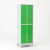 Taquilla 2 puertas 2 cuerpos verde - puertas cerradas con patas