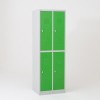 Taquilla 2 puertas 2 cuerpos verde - puertas cerradas