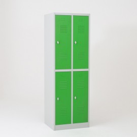 Taquilla 2 puertas 2 cuerpos verde - puertas cerradas