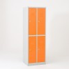 Taquilla 2 puertas 2 cuerpos naranja - puertas cerradas
