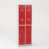 Taquilla 2 puertas 2 cuerpos roja - puertas cerradas