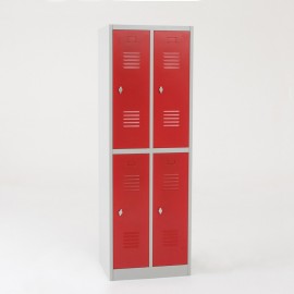 Taquilla 2 puertas 2 cuerpos roja - puertas cerradas