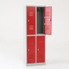 Taquilla 2 puertas 2 cuerpos roja - una puertas abierta