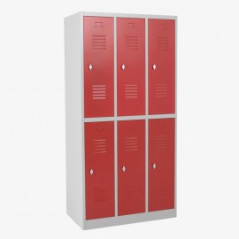 Taquilla 2 puertas 3 cuerpos roja - puertas cerradas