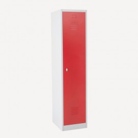 Taquilla 1 puerta 1 cuerpo roja con separación ropa limpia/sucia puerta cerrada