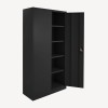 Vista de 3/4 del armario con puertas batientes altura 192 cm con una puerta abierta