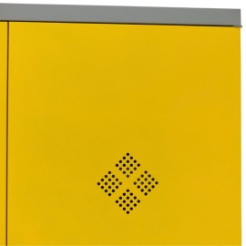 Zoom en la ventilación del armario de seguridad 2 puertas