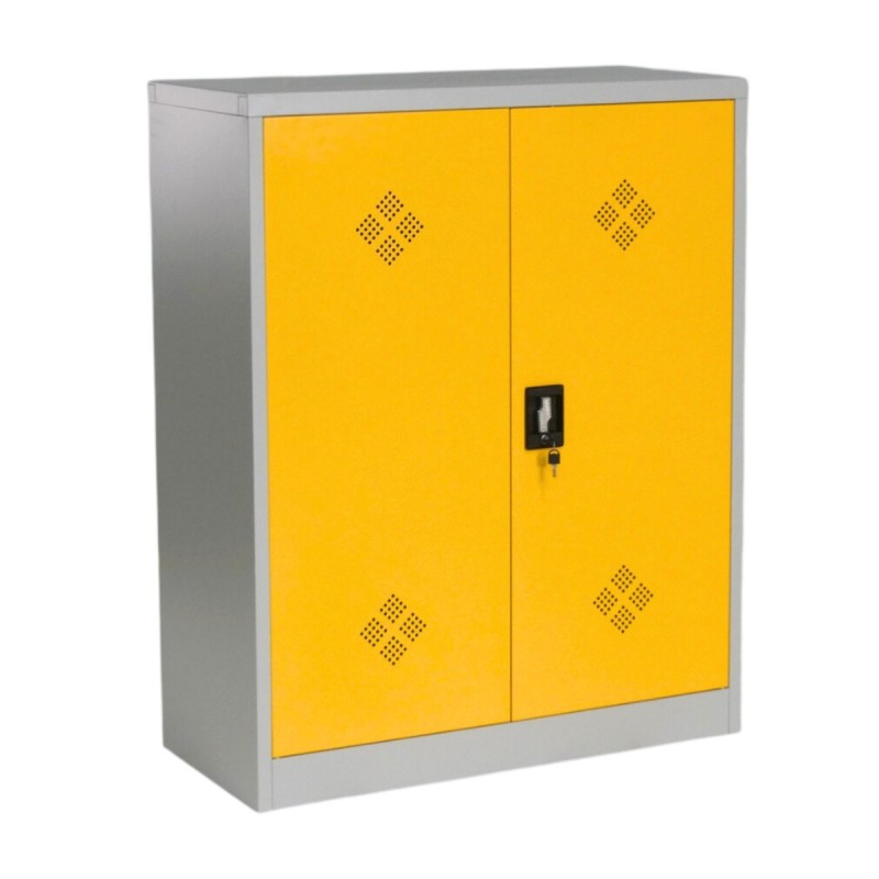 Armario fitosanitario Alt.115 cm 2 puertas amarillas cerrado vista general