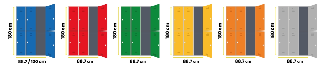 Taquilla metálica, 2 puertas 3 cuerpos