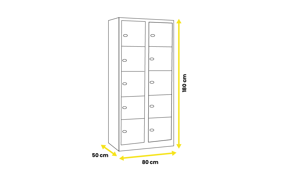 Esquema taquilla con cerradura monedero transparente