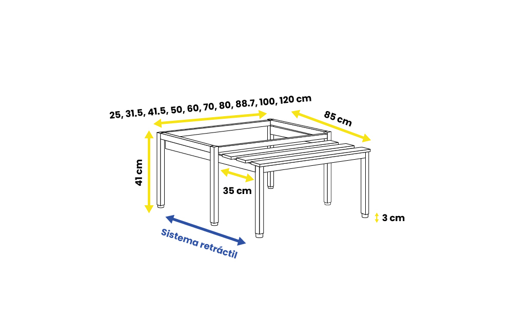 zocalo banco retractil 75 cm